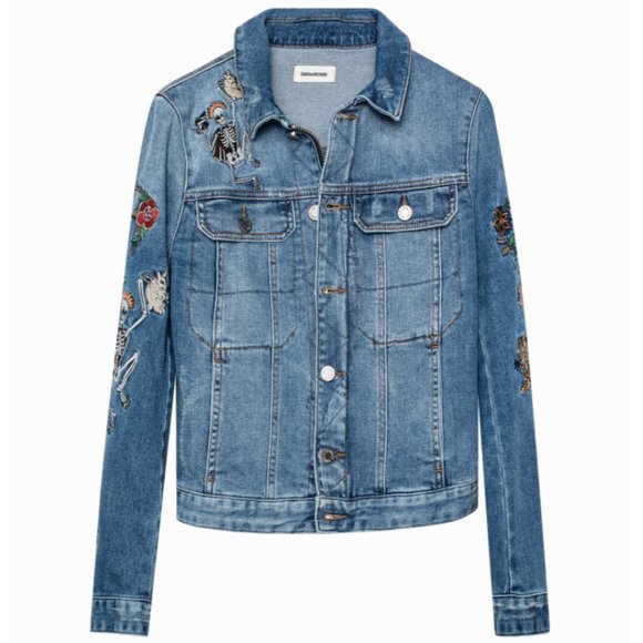 Zadig Kioky Embroidered Tattoo Denim Jacket - Picture 3 of 7